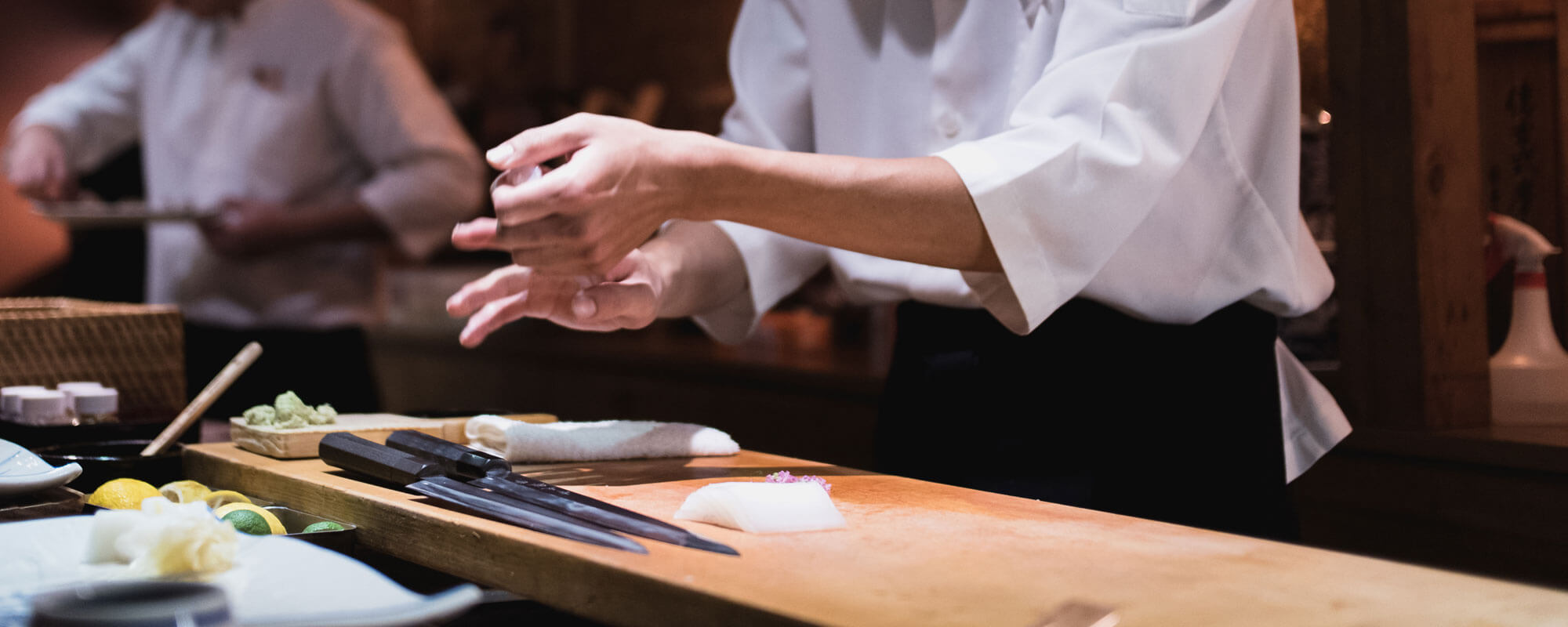 Chef Preparing Sushi, Squeezing Rice, Fast Motion In Hands. Omak